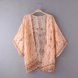 Women Boho Kimono cardigan Long Sleeve casual wear&Beach wear