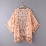 Women Boho Kimono cardigan Long Sleeve casual wear&Beach wear