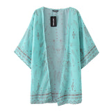 Women Boho Kimono cardigan Long Sleeve casual wear&Beach wear