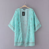 Women Boho Kimono cardigan Long Sleeve casual wear&Beach wear