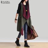 Reversible Casual Outerwear Sleeveless Long Trench Coat Cardigan for Women