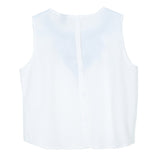 Women's Embroidery white crop top casual O neck sleeveless slim top/blouse